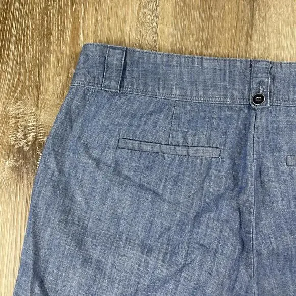 Isaac Mizahari Blue Terry Slub Cotton Shorts Women's 6 Lightweight - Picture 9 of 16